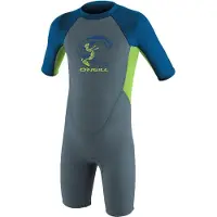 O'Neill Reactor Spring 2 Mm Junior Short Sleeve Back Zip Shorty Bleu,Noir 6 Years Enfants