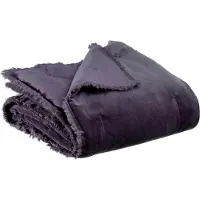 Vivaraise Couverture Fara violet prune - 135 x 200 cm