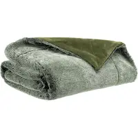 Vivaraise Plaid Kinta olive - 130 x 160 cm