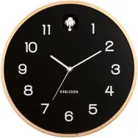 Present Time Horloge murale NATURAL CUCKOO noir | Ø31,5x6cm