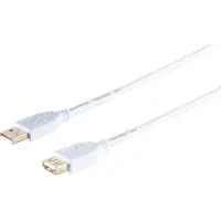 Shiverpeaks S/CONN maximum connectivity Rallonge USB High Speed 2.0, A mâle vers A femelle, contacts dorés, USB 2.0, blanc, 1,8m (77122-W)