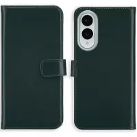 Selencia Étui portefeuille en cuir véritable Samsung Galaxy S25 Edge - Vert