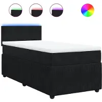 vidaXL Lit boxspring avec matelas noir 100x200 cm velours