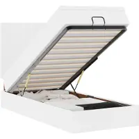 vidaXL Lit ottoman avec matelas blanc 90x200 cm similicuir
