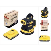 DeWalt DCW 210 N Ponceuse excentrique sans fil 18 V 125 mm Brushless + 1x batterie 2,0 Ah + 1x Toolbrothers SPIDER Set filet de ponçage - sans chargeur
