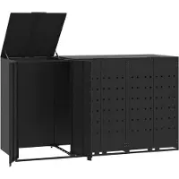 vidaXL Box pour poubelles 3 tonnes noir 207x79x117 cm acier