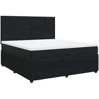 vidaXL Lit boxspring avec matelas noir 180x200 cm velours