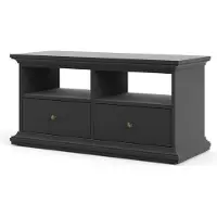 Ebuy24 Venedig Meuble TV 2 tiroirs et 2 espaces de rangement, gris mat.