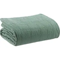 Vivaraise Jeté Recyclé Titou Vert De Gris 180 X 260 Cm Vivaraise