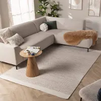 NATURL. Tapis en laine - Bliss Beige/Chiné | 160x230 cm | Rectangulaire | Tissage plat
