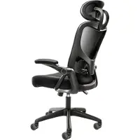 Vevor Chaise de Bureau Ergonomique Support Lombaire et Appui-Tête Réglable Fauteuil de Bureau Inclinable Charge 130 kg Siège Épais Confortable Large Base avec Roues Pivotantes pour Bureau Domicile