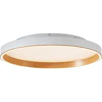 QAZQA Plafonnier design blanc avec bois 60cm avec LED à 3 positions - Ingo