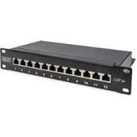 Digitus DN-91612S-EA Panneau de brassage 10" cat. 6A, blindé, 12 ports, 1UH