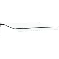 vidaXL Store à rallonge blanc 400 x 300 cm en tissu et aluminium