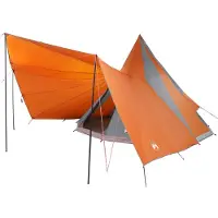 vidaXL Tente tipi avec toit, gris et orange, 510 x 690 x 330 cm, en taffetas