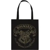 Harry Potter Sac En Tissu de - Emblème De Poudlard - pour Unisexe - noir/beige - Taille Standard