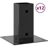 vidaXL Bases de poteau carrées 12 pcs anthracite 61x61 mm