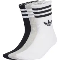 Adidas Originals Chaussettes '3-Stripes Crew 3 Pairs' gris chiné / noir / blanc