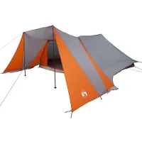 vidaXL Tente tipi avec toit, gris et orange, 660 x 456 x 200 cm, en taffetas