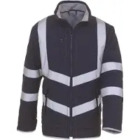 Yoko HVW706 | Veste de travail homme Hi Vis Kensington (with Fleece Lining) - Couleur : Navy - Taille : XS