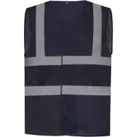 Yoko Gilet jaune haute visibilité à maille respirante Bleu Marine L