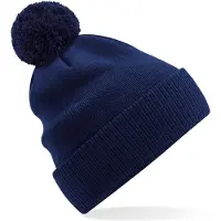 Beechfield Bonnet Snowstar en coton bio Oxford Navy - Beechfield B450N - Taille One Size