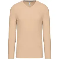 Kariban Pack 10 T-SHIRT COL V MANCHES LONGUES Light Sand - Kariban K358 - Taille L