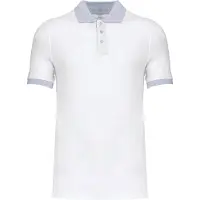 Kariban Pack 5 Polo piqu? bicolore homme White/Oxford grey - Kariban K258 - Taille 4XL