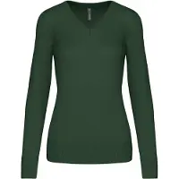Kariban Pack 5 PULL COL V FEMME Forest Green - Kariban K966 - Taille XS