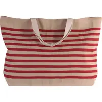 Kimood Grand sac fourre-tout en juco Natural/Red - Kimood KI0228 - Taille One Size