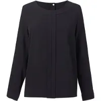 Brook Taverner Blouse Cr?pe de Chine Roma Noir - Brook Taverner BT2279 - Taille 12 UK