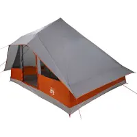 vidaXL Tente tipi avec toit, gris et orange, 364 x 281 x 257 cm, taffetas