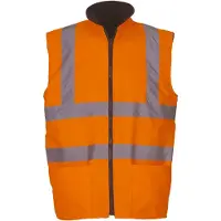 Yoko Bodywarmer réversible haute visibilité Hi Vis Orange - Yoko YHV008F - Taille S