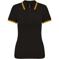 Kariban Polo à manches courtes et à rayures pour femme