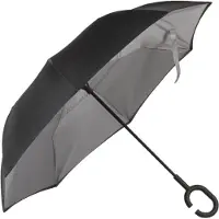 Kimood Parapluie inversé mains libres Black/Slate Grey - Kimood KI2030 - Taille One Size