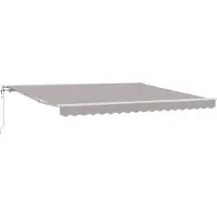 vidaXL Store à enrouleur gris clair 400 x 350 cm en tissu et aluminium