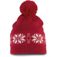 K-Up Pack 9 Bonnet tricot? motif ?toile Cherry Red - K-up KP540 - Taille One Size
