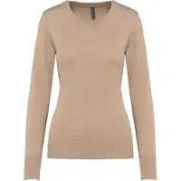 Kariban Pack 5 PULL COL V FEMME Beige heather - Kariban K966 - Taille 3XL