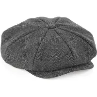 Beechfield CASQUETTE GAVROCHE "HERITAGE" Charcoal Herringbone - Beechfield B628 - Taille S/M