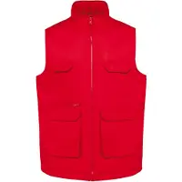 WK. Designed To Work Gilet polycoton multipoches rembourr? unisexe Red - WK. Designed To Work WK607 - Taille 2XL