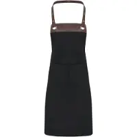 Premier Workwear PR123 | Espresso Bib Apron - 86 cm de long et 72 cm de large - Couleur : Black/Brown (approx. Pantone 476) - Taille : One Size