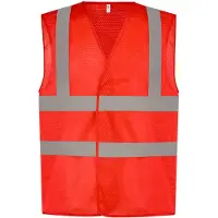 Yoko Gilet jaune haute visibilité à maille respirante Rouge M