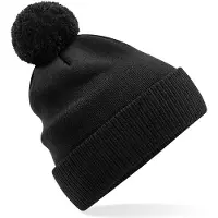 Beechfield Bonnet Snowstar en coton bio Black - Beechfield B450N - Taille One Size