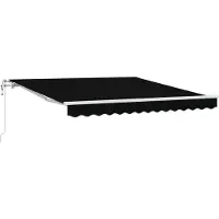 vidaXL Store à rallonge noir 350 x 250 cm en tissu et aluminium