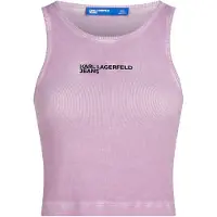 Karl lagerfeld Jeans Washed Ribbed Sleeveless T-shirt Violet L Femme