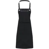 Premier Workwear PR123 | Espresso Bib Apron - 86 cm de long et 72 cm de large - Couleur : Black/Black - Taille : One Size