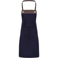 Premier Workwear PR123 | Espresso Bib Apron - 86 cm de long et 72 cm de large - Couleur : Navy (approx. Pantone 533C)/Brown (approx. Pantone 4975C) - Taille : 70 x 81 cm