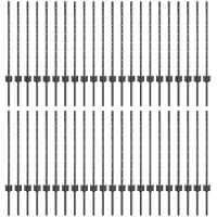 vidaXL Poteaux de clôture 44 pcs Gris 120 cm Acier