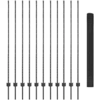 vidaXL Clôture avec poteaux Gris