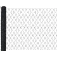 vidaXL Clôture hexagonale avec poteaux, 25 x 1,2 m, acier revêtu de PVC